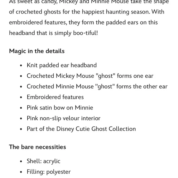 2025 Disney Parks Mickey & Minnie Mouse Ghost Ear Headband - Picture 7 of 7